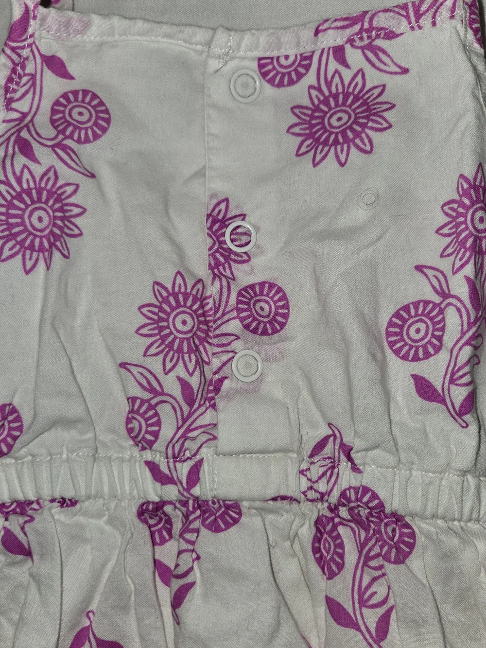 Carter's White Sundress with Pink Floral Print and Tie Straps SZ 18M